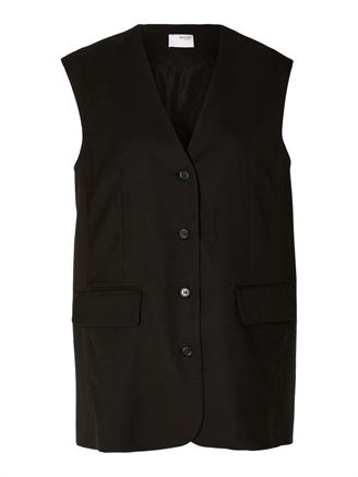 Selected Femme SlfMika Oversized Vest Black